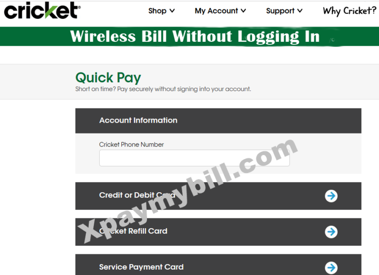 cricket bill pay quick pay