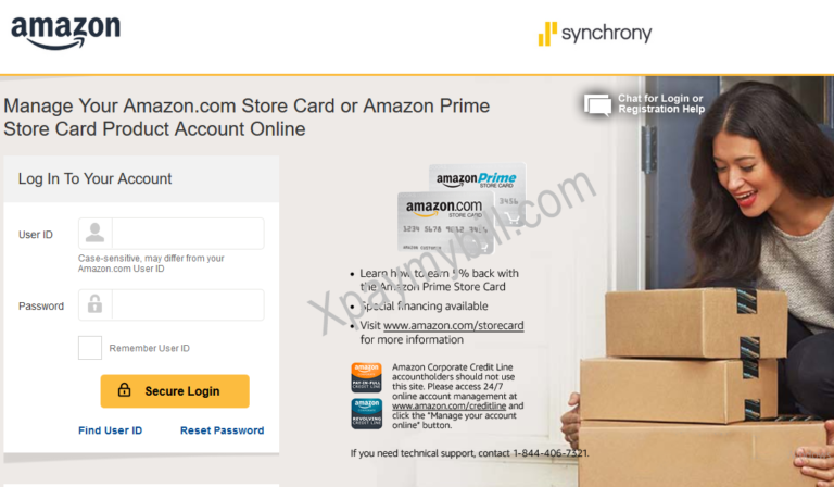 amazon store card login payment synchrony