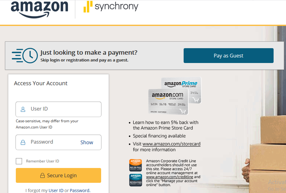 amazon bill pay synchrony bank