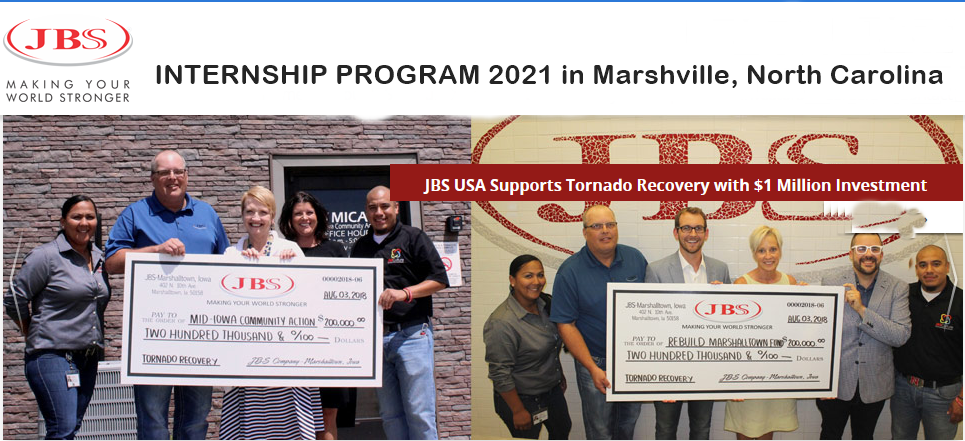 JBS INTERNSHIP PROGRAM 2021 in Marshville, North Carolina
